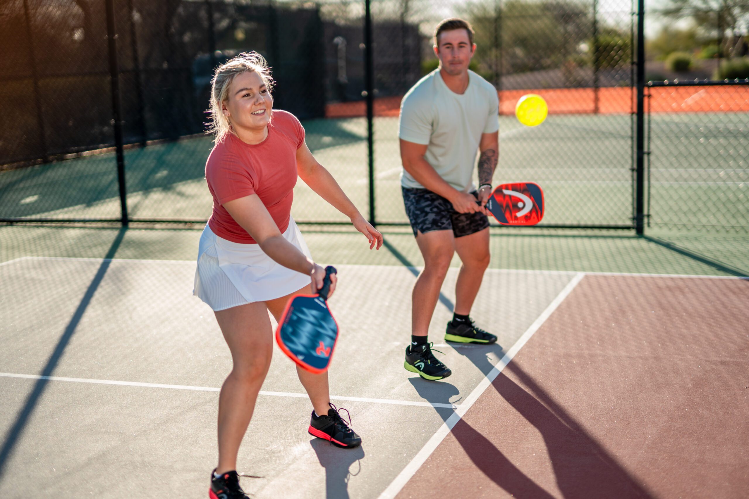 A competitive rated pickleball match