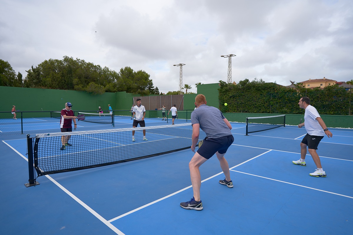 A busy Lemon Pickleball social session on court
